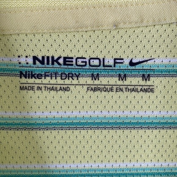Nike Dry Fit Stripe Polo Shirt Short Sleeve Air Flow Mesh Breathable Wick Golf - Picture 9 of 15